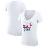 Los Angeles Angels G-III 4Her by Carl Banks Women's Super-Slim Fit Lightweight Team Graphic V-Neck T-Shirt | MLB For sale