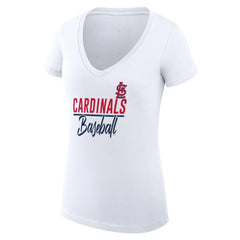 St. Louis Cardinals G-III 4Her by Carl Banks Women's Super-Slim Fit Lightweight Team Graphic V-Neck T-Shirt | MLB Shop
