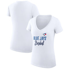 Toronto Blue Jays G-III 4Her by Carl Banks Women's Super-Slim Fit Lightweight Team Graphic V-Neck T-Shirt | MLB US
