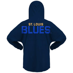 St. Louis Blues Fanatics Women's Jersey Lace-Up V-Neck Long Sleeve Hoodie T-Shirt Outlet