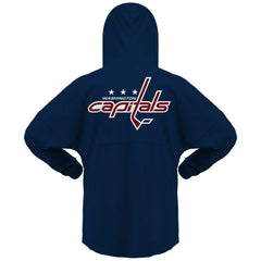 Washington Capitals Fanatics Women's Jersey Lace-Up V-Neck Long Sleeve Hoodie T-Shirt Outlet
