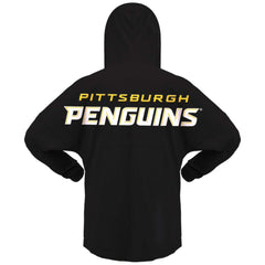 Pittsburgh Penguins Fanatics Women's Jersey Lace-Up V-Neck Long Sleeve Hoodie T-Shirt Sale