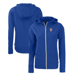 New York Mets Cutter & Buck Women's Daybreak Eco Recycled Full-Zip Hoodie | MLB On Sale