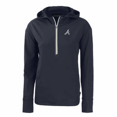 Atlanta Braves Cutter & Buck Women's Daybreak Eco Recycled Half-Zip Hoodie | MLB On Sale