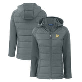 Athletics Cutter & Buck Women's Evoke Hybrid Eco Softshell Recycled Full-Zip Hoodie Jacket | MLB Outlet