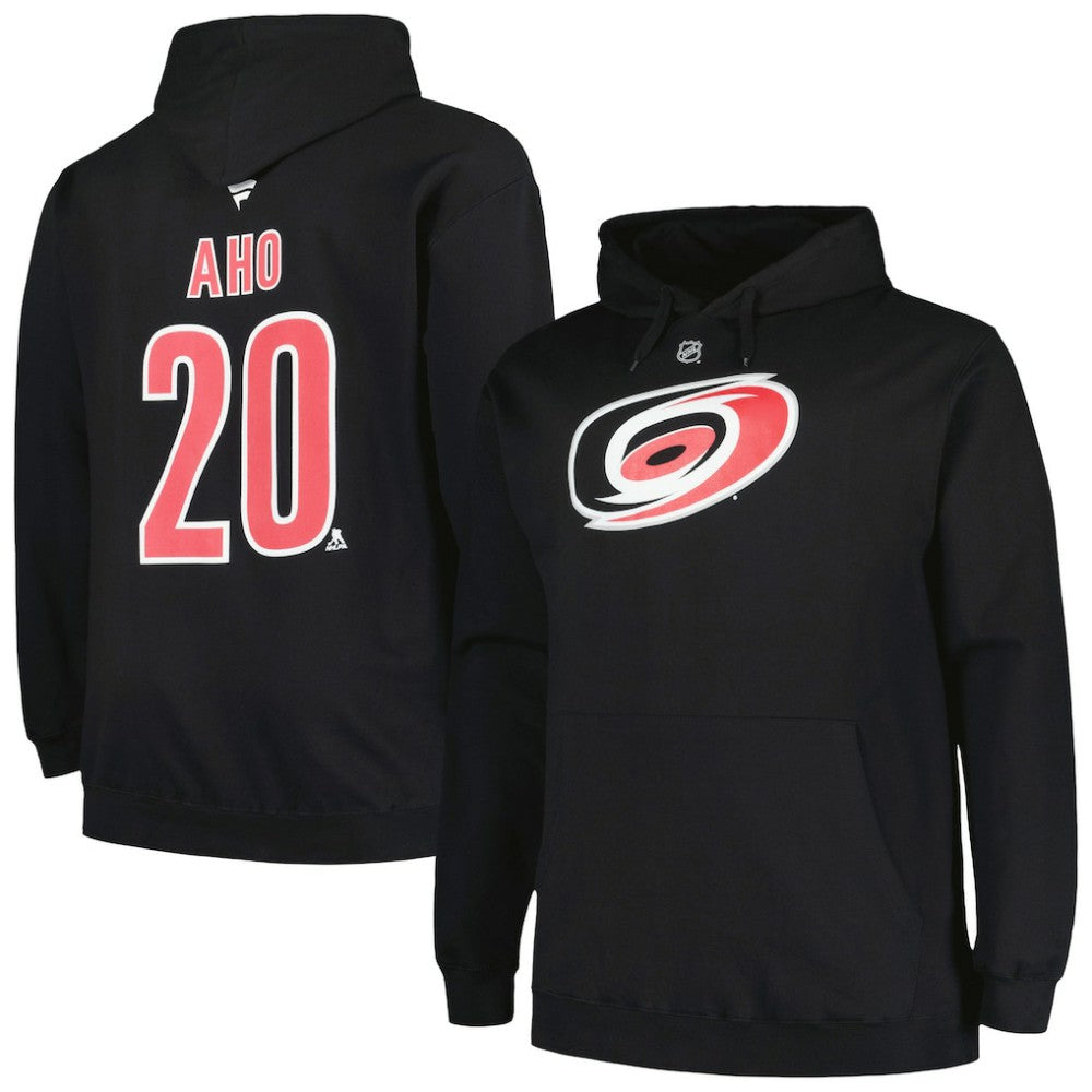 Sebastian Aho Carolina Hurricanes Profile Big & Tall Name & Number Pullover Hoodie Discount
