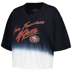 San Francisco 49ers Christian McCaffrey Majestic Threads Women's Dip-Dye Player Name & Number Crop Top