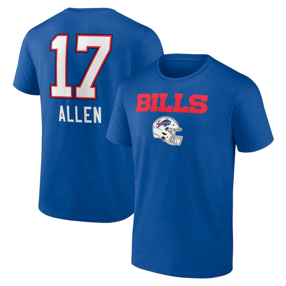 Buffalo Bills Josh Allen Team Wordmark Name & Number T-Shirt