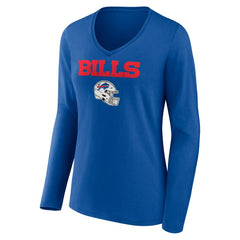 Buffalo Bills Josh Allen Women's Team Wordmark Long Sleeve V-Neck T-Shirt
