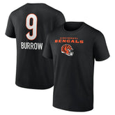 Cincinnati Bengals Joe Burrow Team Wordmark Name & Number T-Shirt