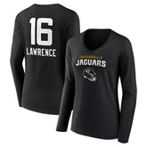 Jacksonville Jaguars Trevor Lawrence Women's Team Wordmark Long Sleeve V-Neck T-Shirt