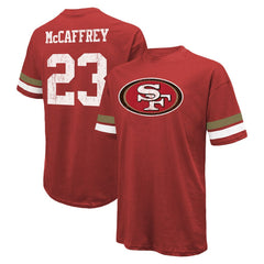 San Francisco 49ers Christian McCaffrey Majestic Threads Name & Number Oversized Fit T-Shirt