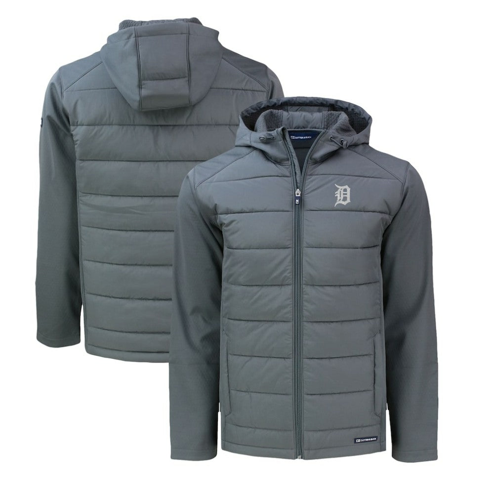 Detroit Tigers Cutter & Buck Big & Tall Evoke Hybrid Eco Softshell Recycled Full-Zip Hoodie | MLB Near me