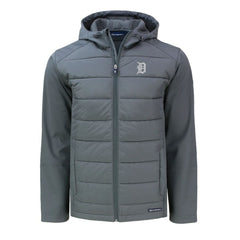 Detroit Tigers Cutter & Buck Big & Tall Evoke Hybrid Eco Softshell Recycled Full-Zip Hoodie | MLB Near me