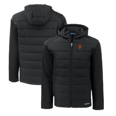 San Francisco Giants Cutter & Buck Big & Tall Evoke Hybrid Eco Softshell Recycled Full-Zip Hoodie | MLB Outlet