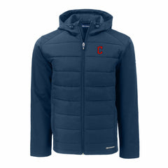 Cleveland Guardians Cutter & Buck Evoke Hybrid Eco Softshell Recycled Full-Zip Hoodie | MLB Shop