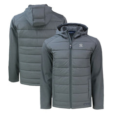 New York Yankees Cutter & Buck Evoke Hybrid Eco Softshell Recycled Full-Zip Hoodie | MLB Discount