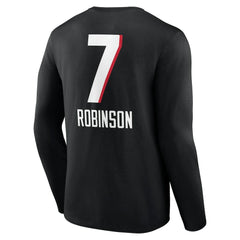 Atlanta Falcons Bijan Robinson Team Wordmark Name & Number Long Sleeve T-Shirt