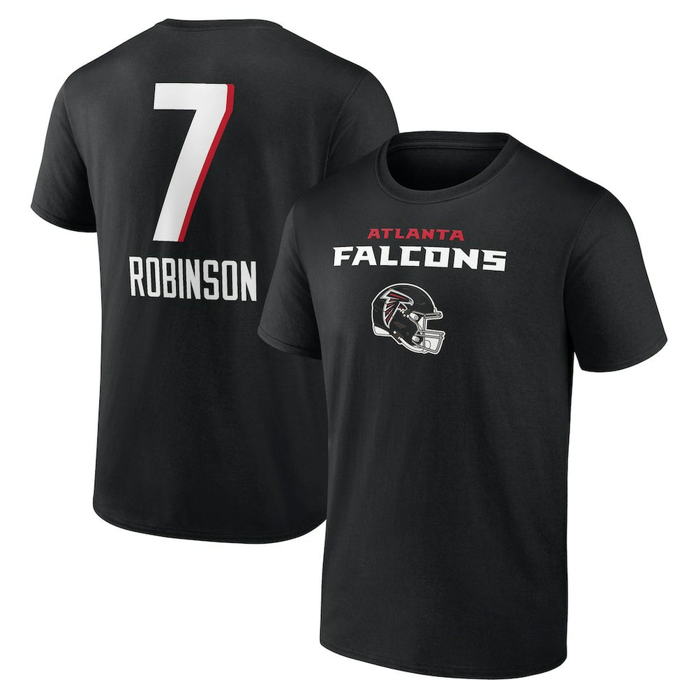 Atlanta Falcons Bijan Robinson Team Wordmark Name & Number T-Shirt