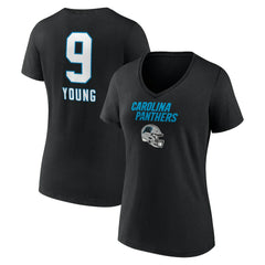 Carolina Panthers Bryce Young Women's Team Wordmark Name & Number V-Neck T-Shirt