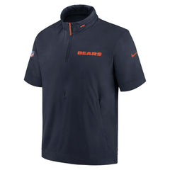 Chicago Bears Nike 2024 Sideline Coach Short Sleeve Half-Zip Hoodie Jacket