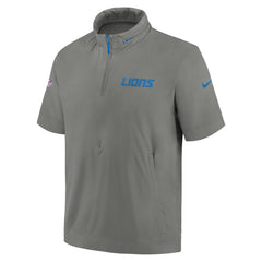 Detroit Lions Nike 2024 Sideline Coach Short Sleeve Half-Zip Hoodie Jacket