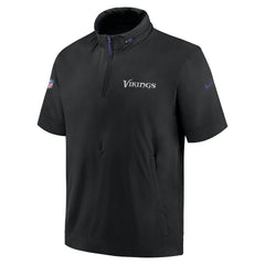 Minnesota Vikings Nike 2024 Sideline Coach Short Sleeve Half-Zip Hoodie Jacket