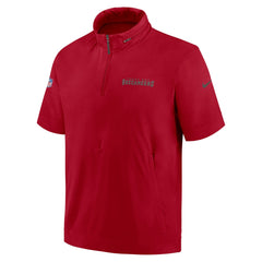Tampa Bay Buccaneers Nike 2024 Sideline Coach Short Sleeve Half-Zip Hoodie Jacket