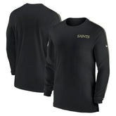 New Orleans Saints Nike Sideline Coach UV Performance Long Sleeve T-Shirt