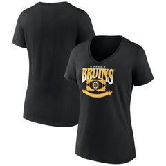 Boston Bruins Women's Slapshot V-Neck T-Shirt Discount