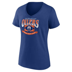 Edmonton Oilers Women's Slapshot V-Neck T-Shirt Discount