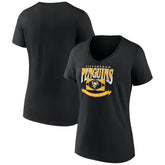 Pittsburgh Penguins Women's Slapshot V-Neck T-Shirt For Sale