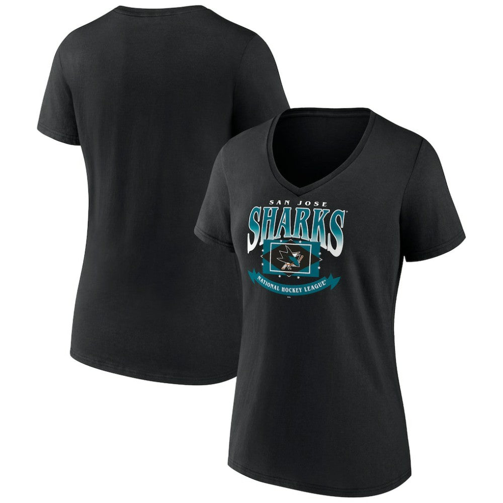 San Jose Sharks Women's Slapshot V-Neck T-Shirt Sale