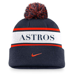 Houston Astros Nike Team Stripe Peak Cuffed Knit Hat with Pom | MLB Sale