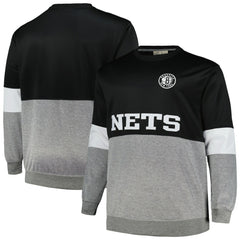 Brooklyn Nets Big & Tall Split Pullover Sweatshirt New