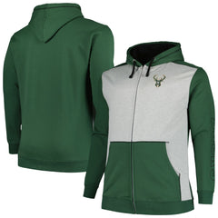 Milwaukee Bucks Big & Tall Contrast Pieced Stitched Full-Zip Hoodie Discount