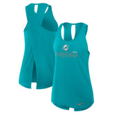 Miami Dolphins Nike Women's Open-Back Crisscross Dri-FIT Tank Top