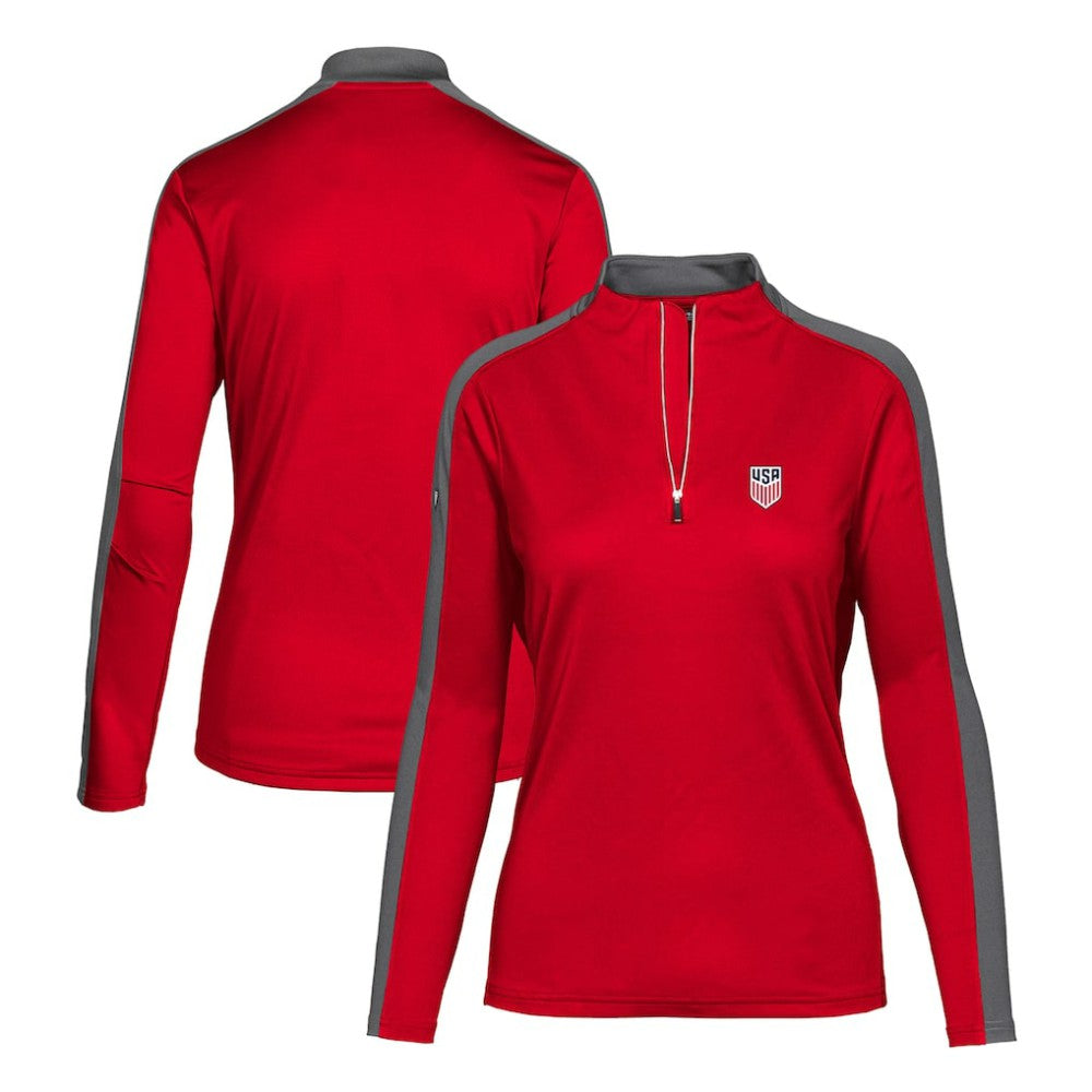 USMNT Levelwear Women's Quarter-Zip Pullover Top Red