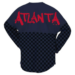 Atlanta Braves Fanatics Women's Checker Print Long Sleeve T-Shirt | MLB Shop