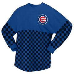 Chicago Cubs Fanatics Women's Checker Print Long Sleeve T-Shirt | MLB For sale