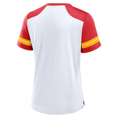 Kansas City Chiefs Fanatics Women's Foiled Primary Lace-Up T-Shirt