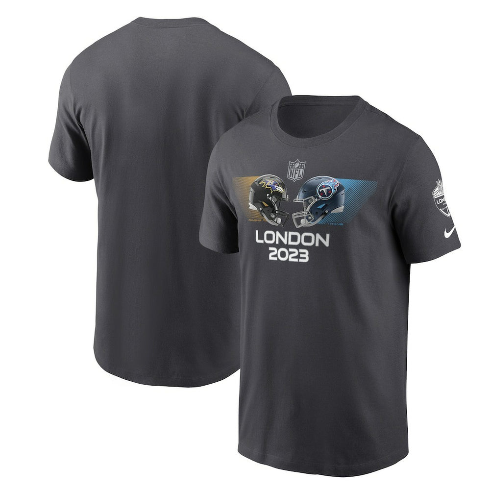 Baltimore Ravens Nike vs. Tennessee Titans 2023 London Game Essential T-Shirt