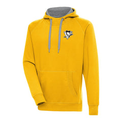 Pittsburgh Penguins Antigua Metallic Logo Victory Pullover Hoodie On Sale