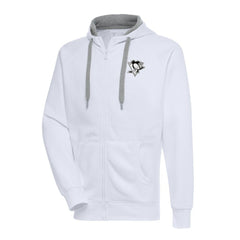 Pittsburgh Penguins Antigua Metallic Logo Victory Full-Zip Hoodie Online