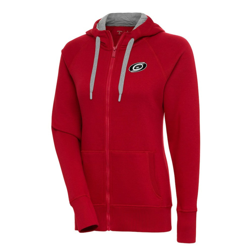 Carolina Hurricanes Antigua Women's Metallic Logo Victory Full-Zip Hoodie For Sale