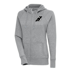 New Jersey Devils Antigua Women's Metallic Logo Victory Full-Zip Hoodie Discount