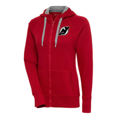 New Jersey Devils Antigua Women's Metallic Logo Victory Full-Zip Hoodie Outlet