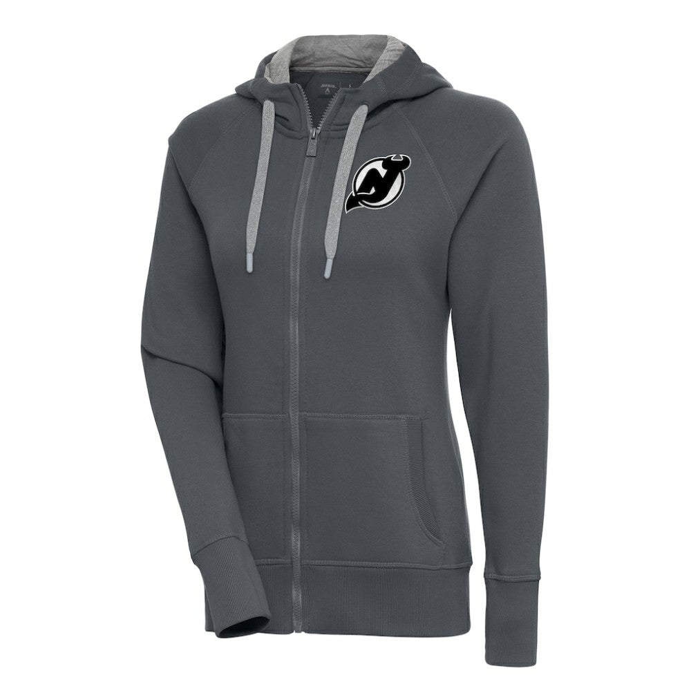 New Jersey Devils Antigua Women's Metallic Logo Victory Full-Zip Hoodie On Sale