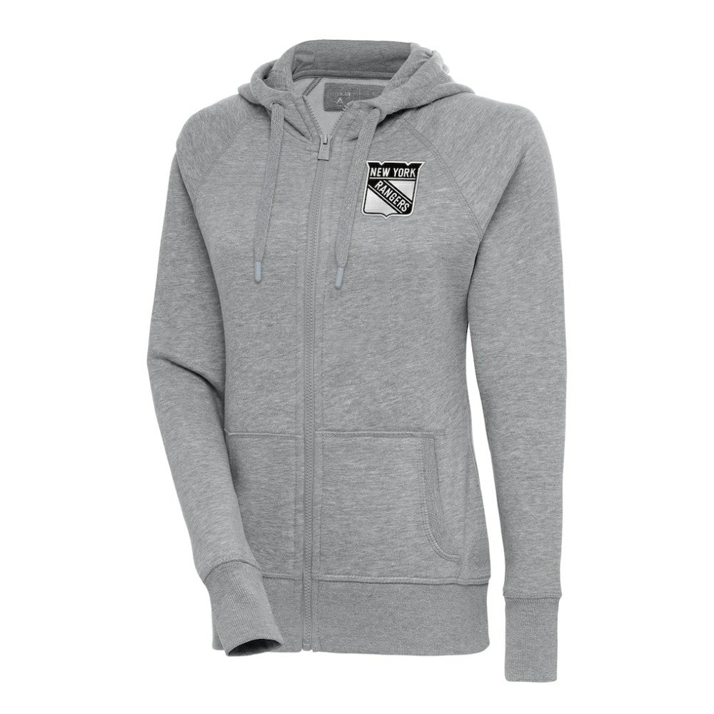 New York Rangers Antigua Women's Metallic Logo Victory Full-Zip Hoodie Discount