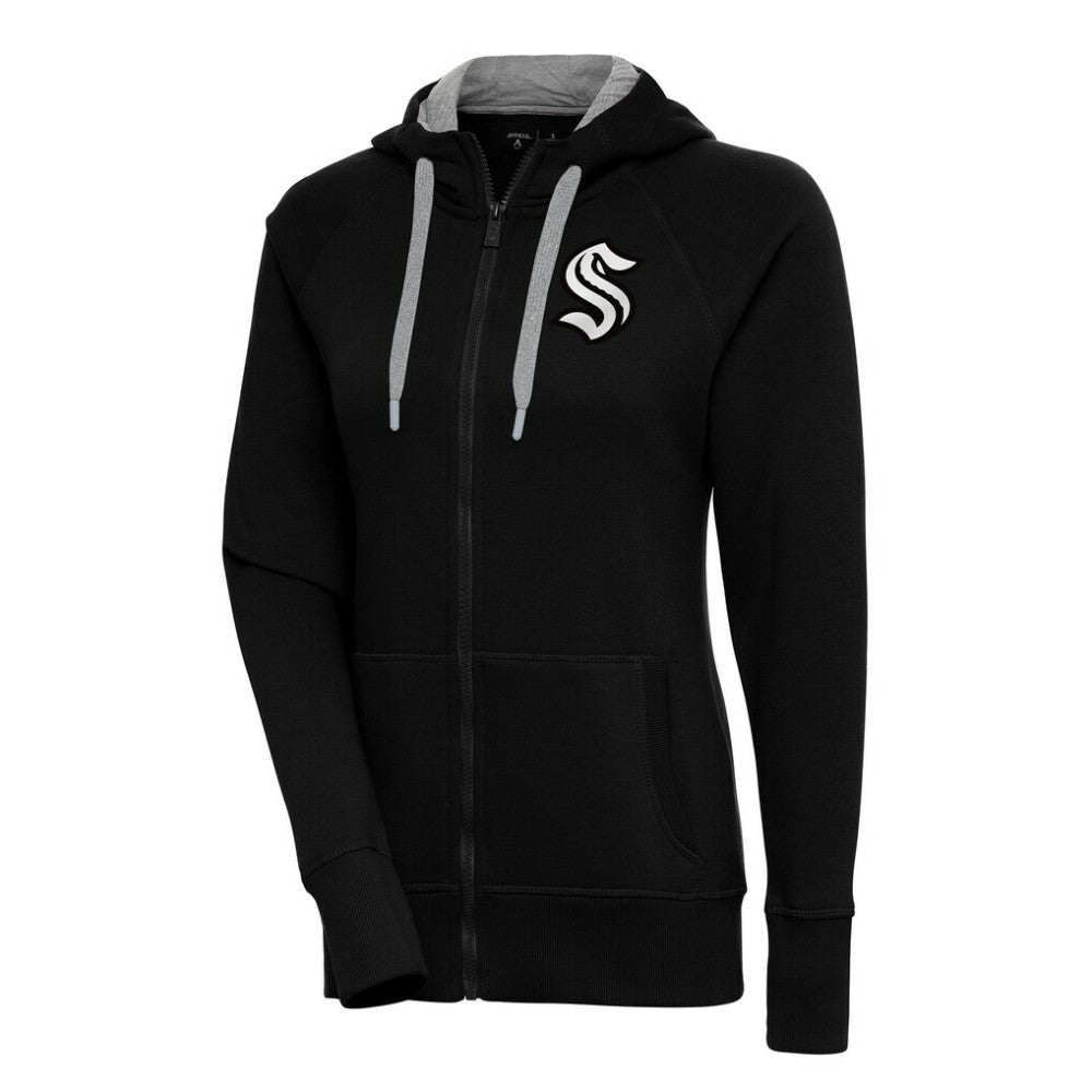 Seattle Kraken Antigua Women's Metallic Logo Victory Full-Zip Hoodie Discount